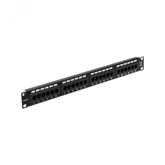 Патч-панель 19 1U 24 порта RJ-45 категория 5e UTP черная,