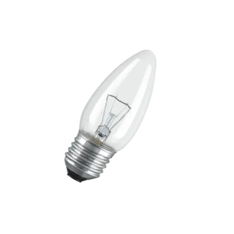 STANDART B35 CL 40W 230V E27 (d35x97) - лампа накаливания свеча прозрачная PHILIPS