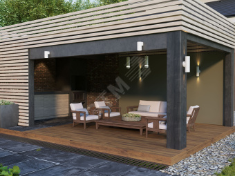 LIGHTING Светильник уличный 5108 настенный под лампу 2хGU10 IP65 белый IEK