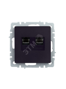 BRITE Розетка компьютерная двойная RJ45 кат.5E РК10-2-БрЧ черный