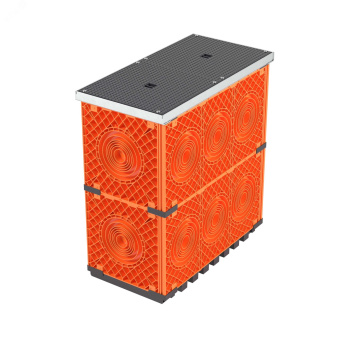 Колодец пластиковый для кабельной канализации с   крышками,  F0,750х375х750