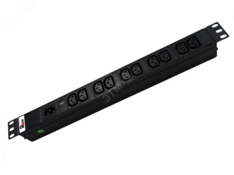 Блок розеток Rem-10 без шнура с индикатором 10 IEC 60320 C13 вход IEC 60320 C14 10A 19'