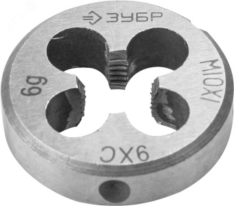 Плашка М10x1.0мм, сталь 9ХС, круглая ручная