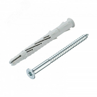 Дюбель фасадн. c шурупом потайн. гол с шлицем TORX 10x100 (4 шт) - пакет Tecfi