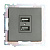 Розетка двухместная USB (механизм) 250В 2,1А серия Катрин графит STEKKER