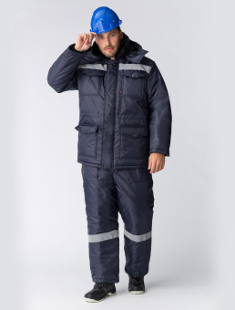 Костюм зимний Мастер NEW (Оксфорд) полукомбинезон, темно-синий 56-58 170-176