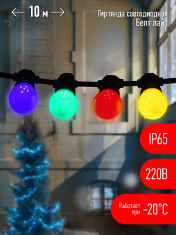 Гирлянда Белт Лайт набор 10 м, ERABL-MK10 30 LED ламп (шаг 30 см), мультиколор, 220 В, каучук