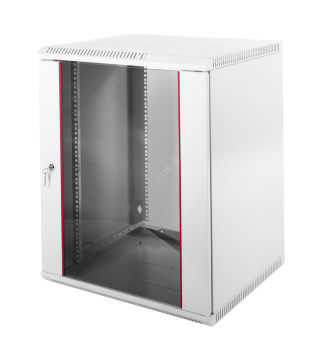 Шкаф телекоммуникационный настенный разборный 12U (600х350) дверь стекло