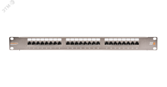 Панель 19'', 1U, 24 порта, Кат.6, RJ45/8P8C, экран., металлик
