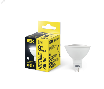 Лампа светодиодная MR16 софит 9Вт 230В 4000К GU5.3 IEK