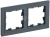 BRITE Рамка 2 поста РУ-2-БрГ графит