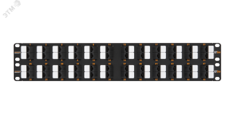 Панель 19'', 2U, 48 угловых портов, Кат.5e, RJ45/8P8C, неэкран., черная